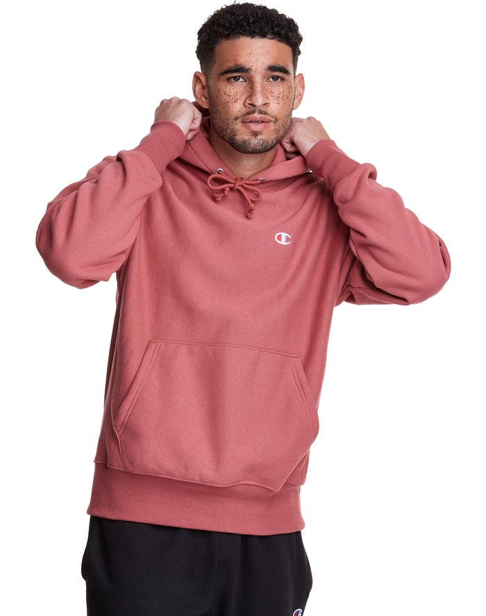 Sudadera Con Capucha Champion Hombre - Reverse Weave All Over Print ( Coral ) 8791432-UK